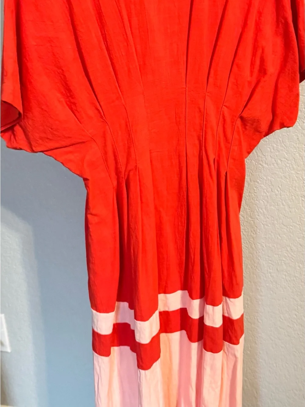 Umgee Women's Pink Colorblock Button-Front Midi Dress NWT